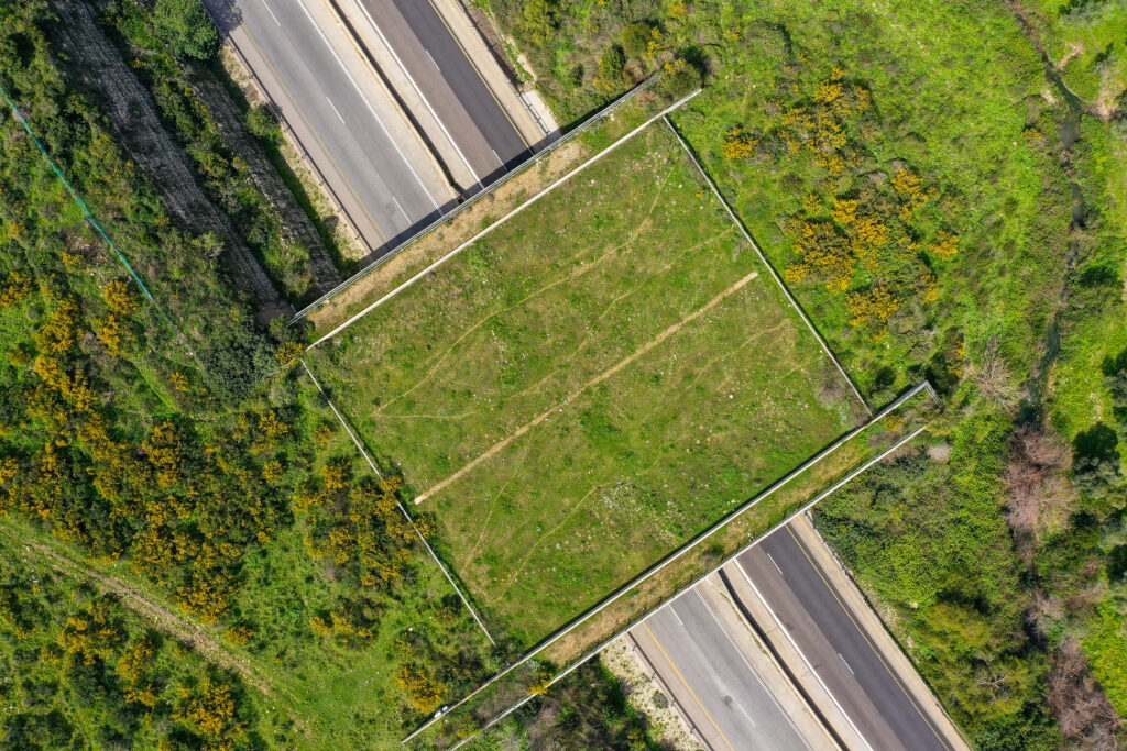 Wildlife crossing bridge allowing animals a safe passage over a rural Highway.